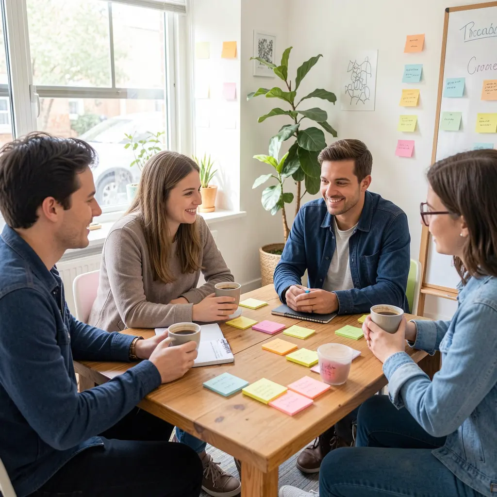 Our team working together in a bright and inspiring workspace